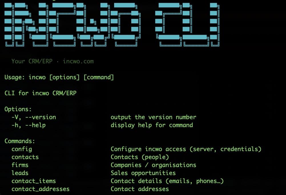 incwo-cli in a terminal