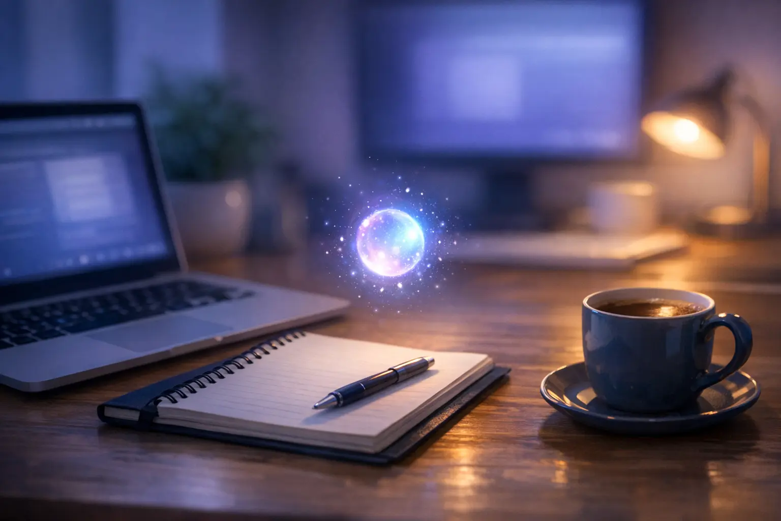 An AI agent at work on a desk