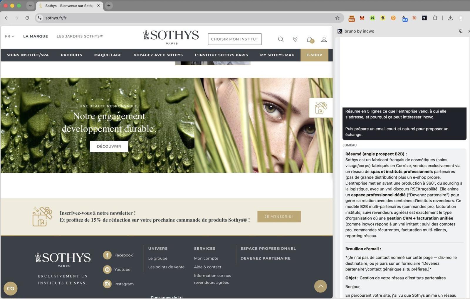 The bruno by incwo Chrome extension