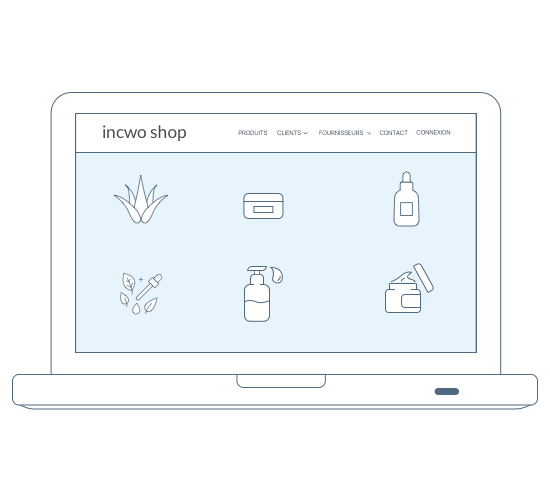 Sell online with incwo! Your product catalog is transformed into an e-commerce site.