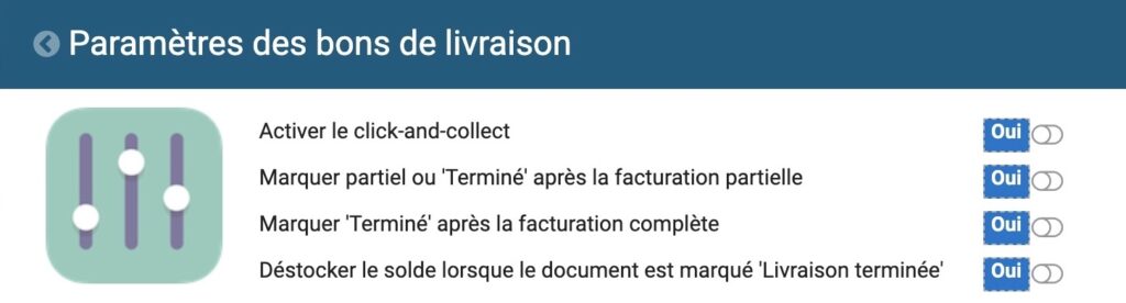 Bons de livraison : déstockage automatique du solde