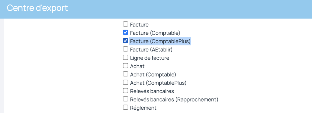 Export facture comptable