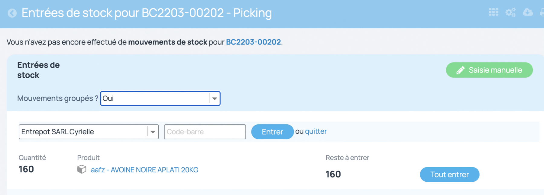 gestion de stock ou contrôle des stock des articles en scannant le code barre