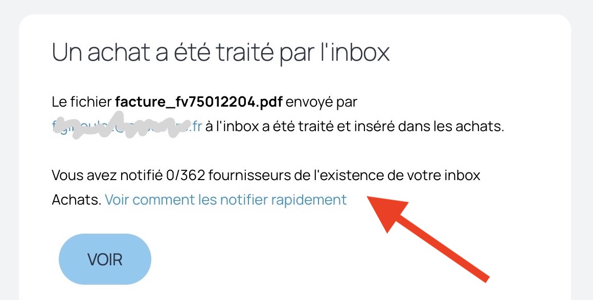 Inbox Achat : envoi de l'email de dépôt aux fournisseurs