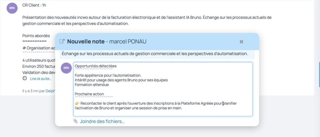 Note détachée ou note flottante