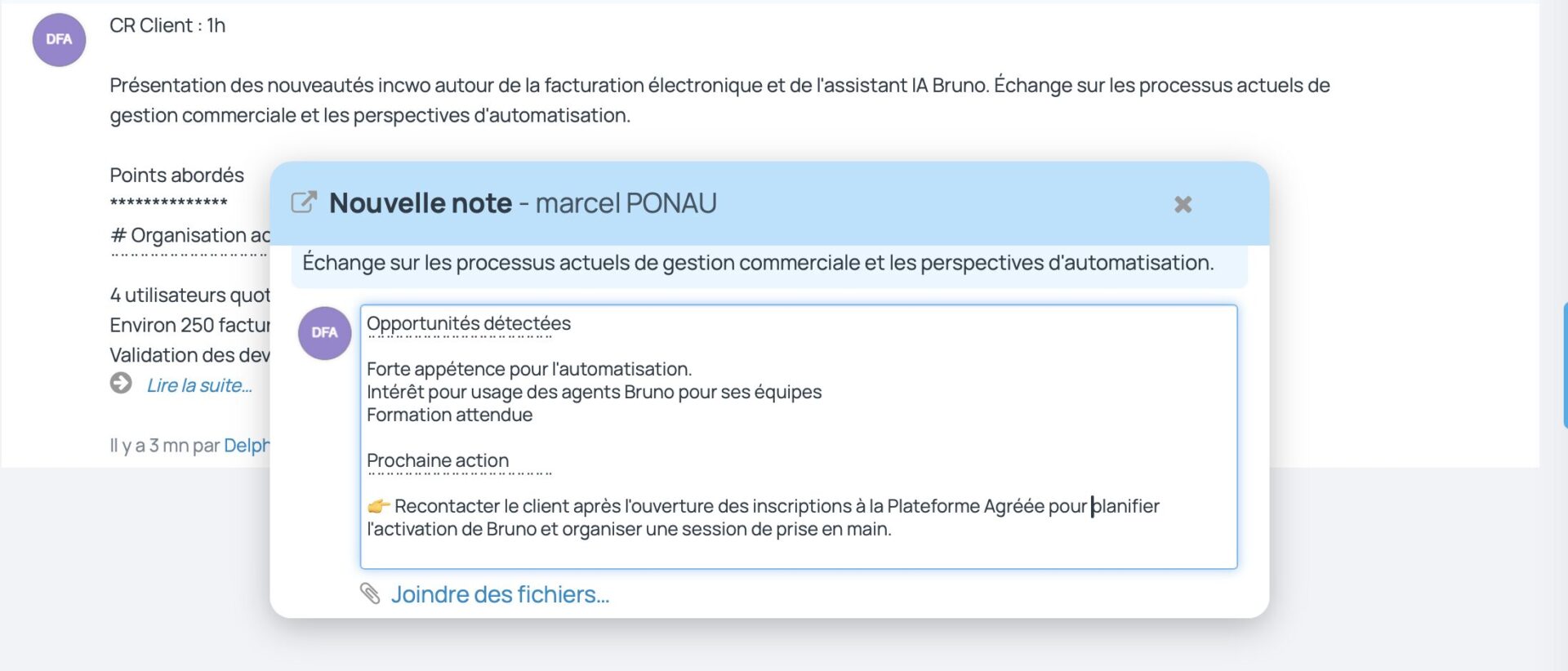 Note détachée ou note flottante