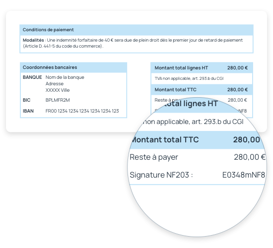 Création de factures conformes à la législation fiscale