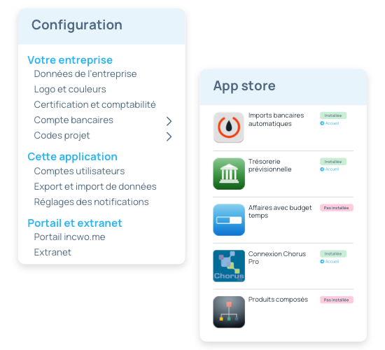 configuration logiciel et sélection des composants